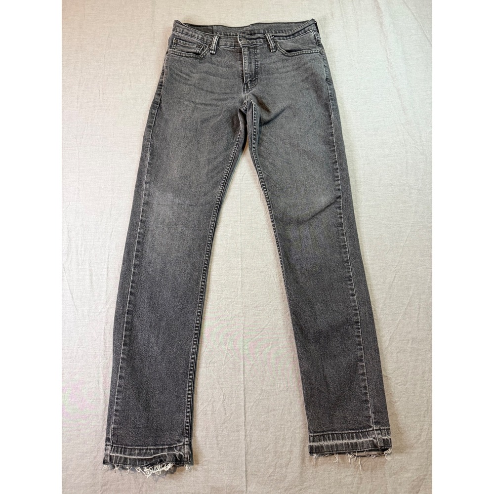 Levi's Jeans 511‎ Slim Fit Black Wash Distressed Hem Denim Men's Size 30x32